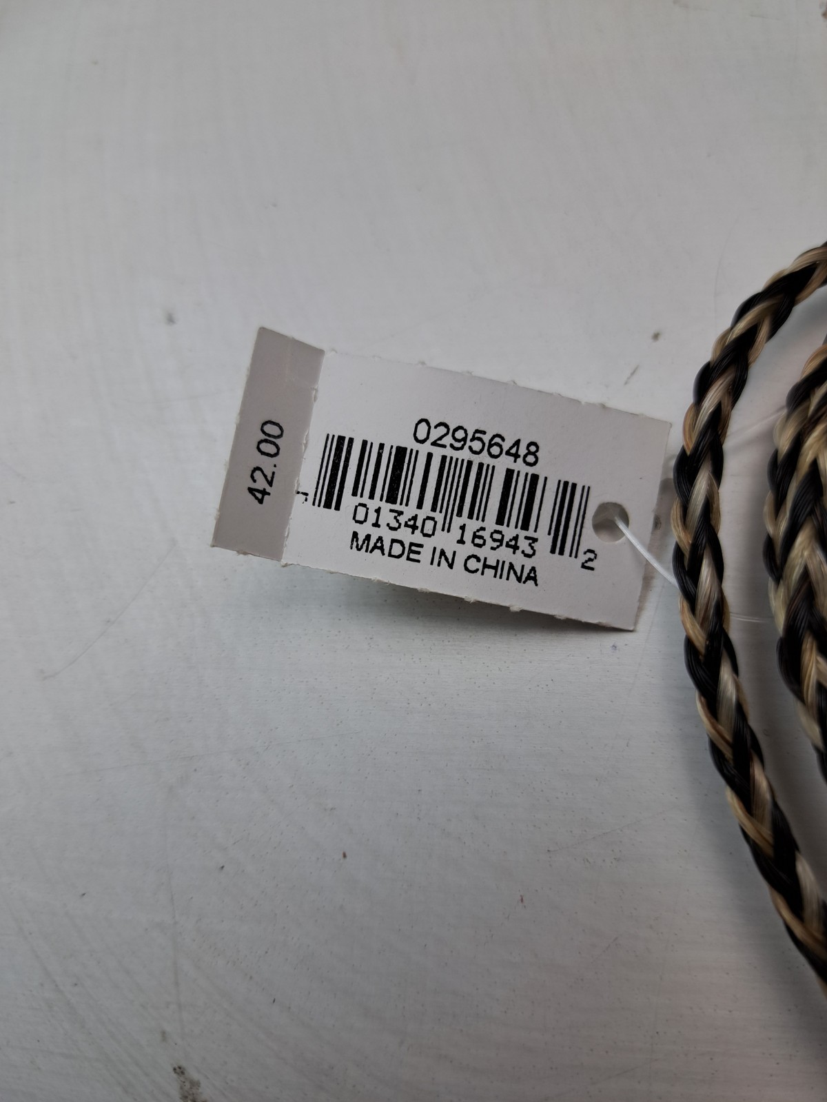 M & F Western Horse Hair Stampede String – Black/White