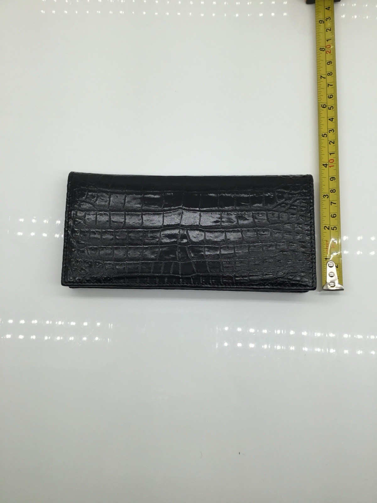 Genuine Crocodile Skin Long Bifold Wallet Exotic Full-Grain Leather Inside & Out
