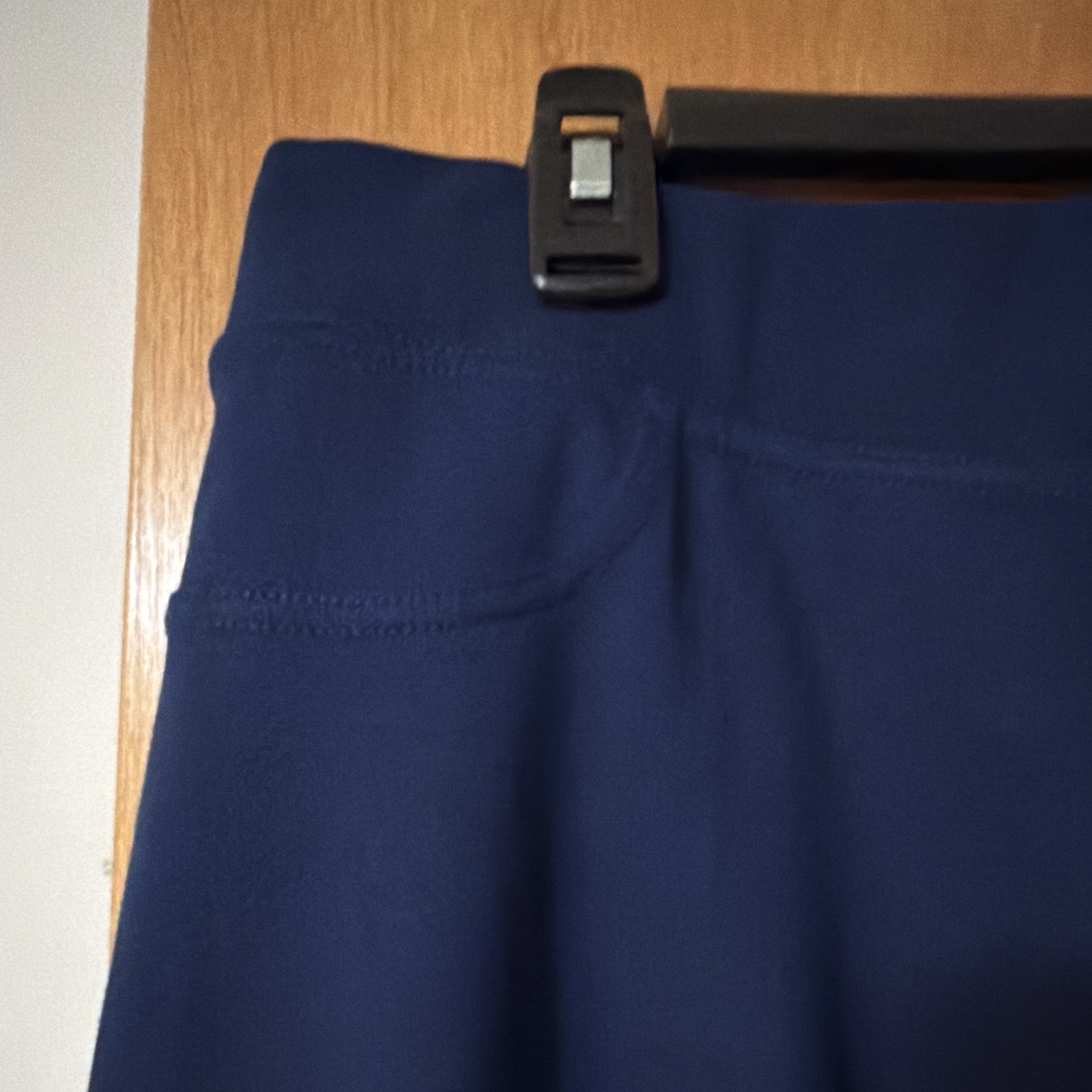 St Johns Bay Women’s Blue Pull-On Stretch Pants Flat Front Solid Size L