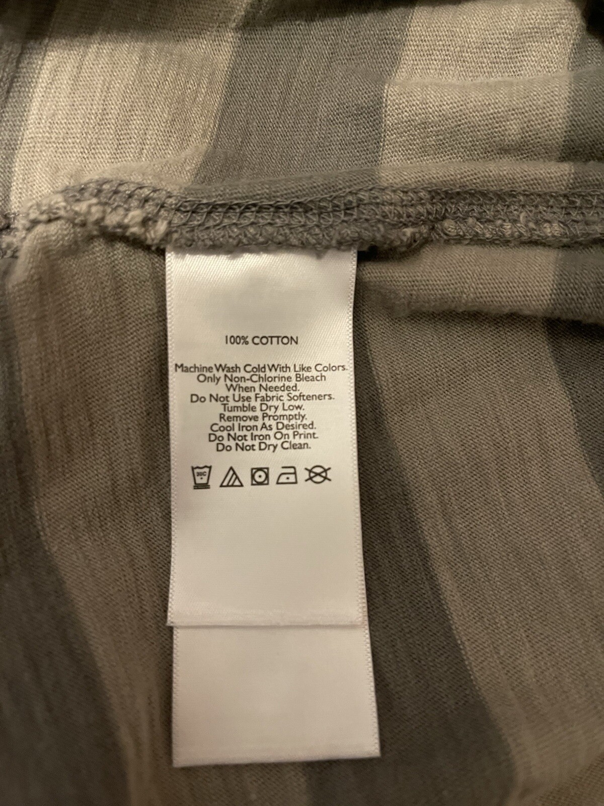EDDIE BAUER CLASSIC COTTON SLUB FADED TAUPE BROWN BLOCK STRIPED POLO MEN SMALL