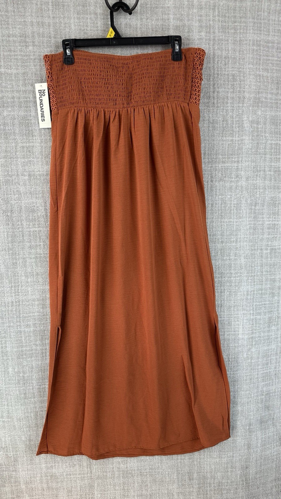No Boundaries Maxi Dress Womens L (12-14) Saturn Rust Strapless NWT Burnt Orange