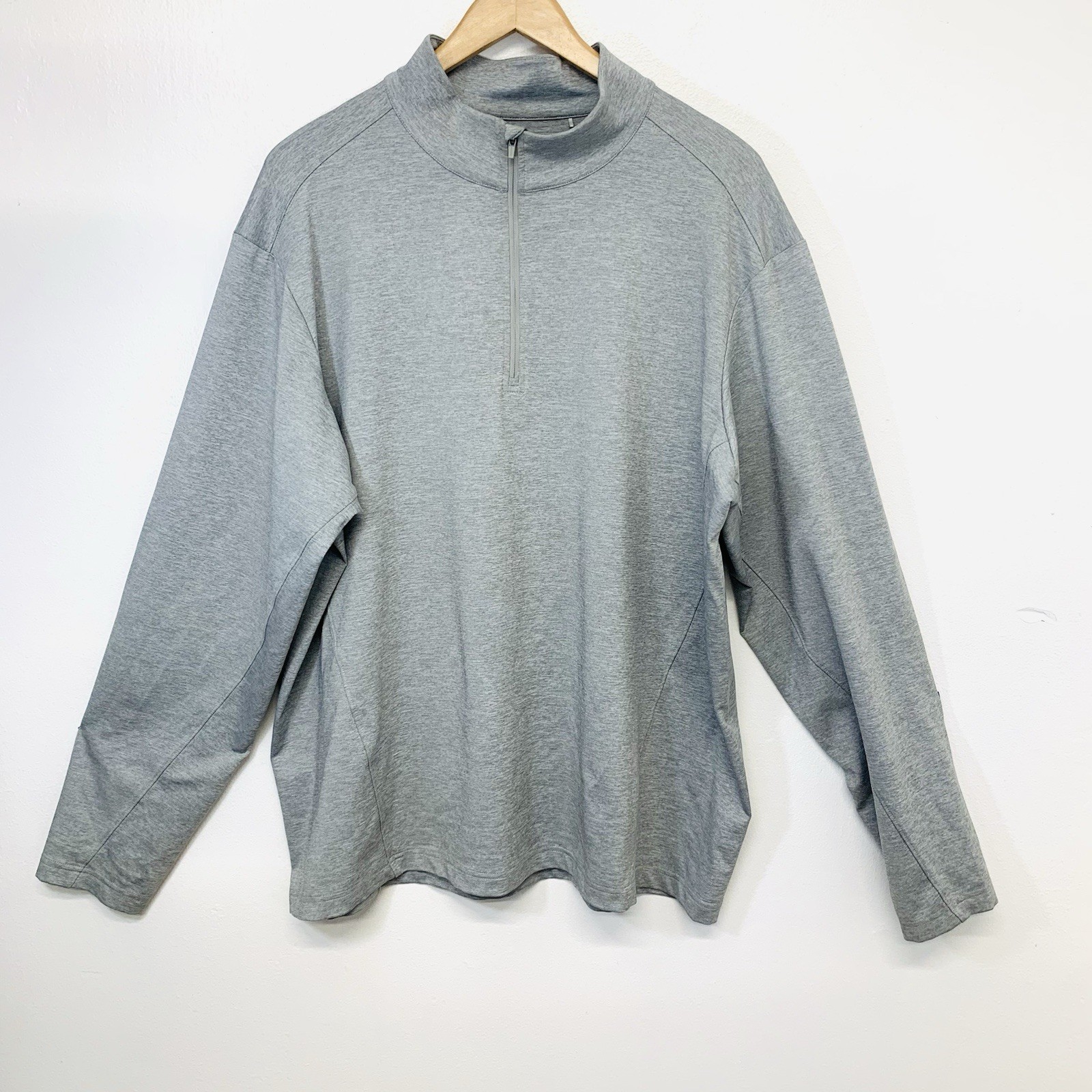 Walter Hagen Golf Polo Men 1/4 Zip XXL Gray 11 Majors Stretch Long Sleeve Travel