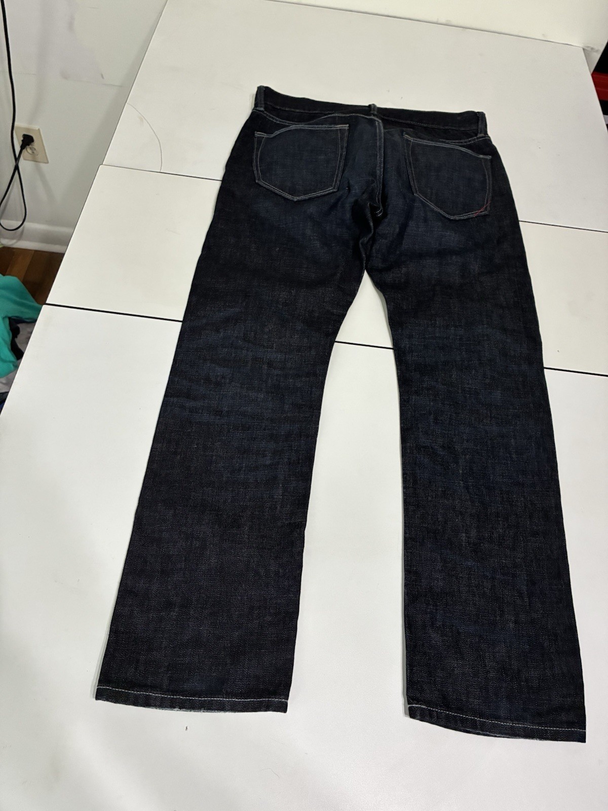 Banana Republic Jeans 33×30 Dark Wash Indigo Slim Fit Stretch Whiskered Casual