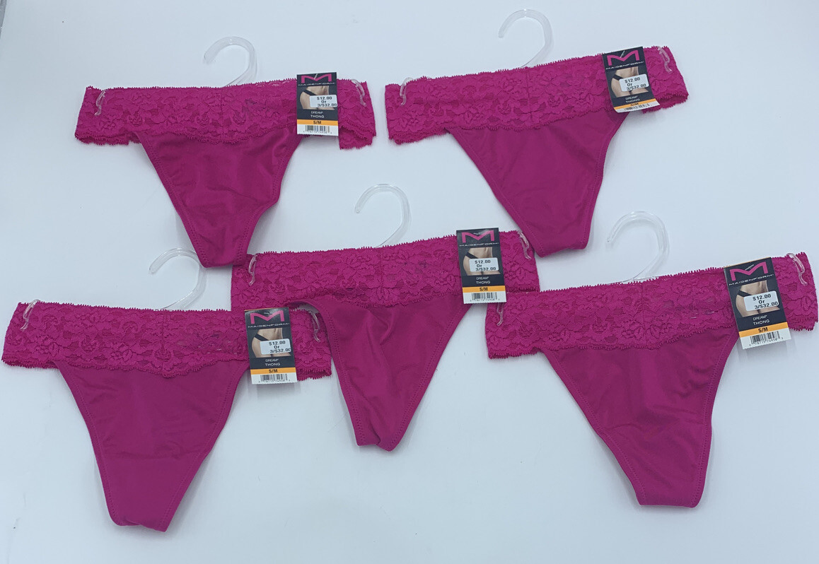 Maidenform Lingerie Dream Lace Thong Panty, Panties, Underwear S/M (5 Count)