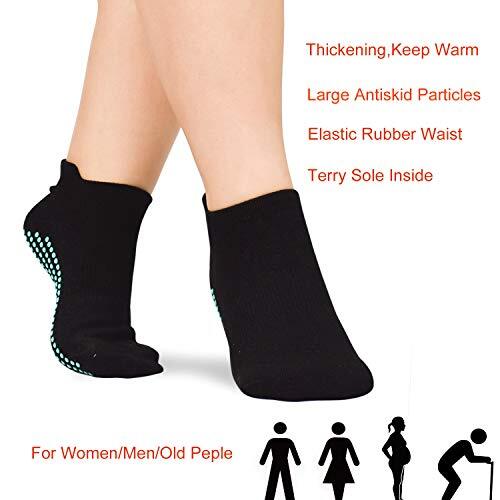 Pilates Yoga Non Slip Grips Socks, Sticky Ballet Workout Hospital Socks, 4 Pairs
