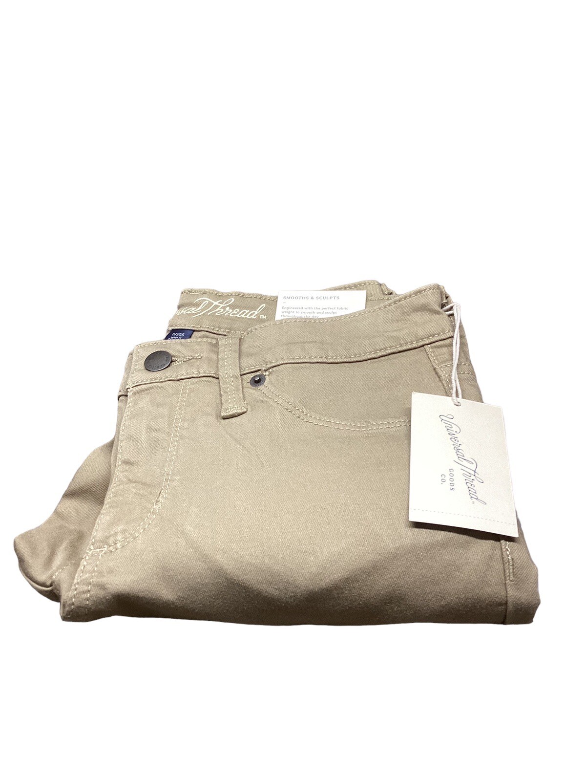 Mid-Rise Skinny Jeans Tan Khaki Pants Women’s Size 0 Universal Thread 💥NWT