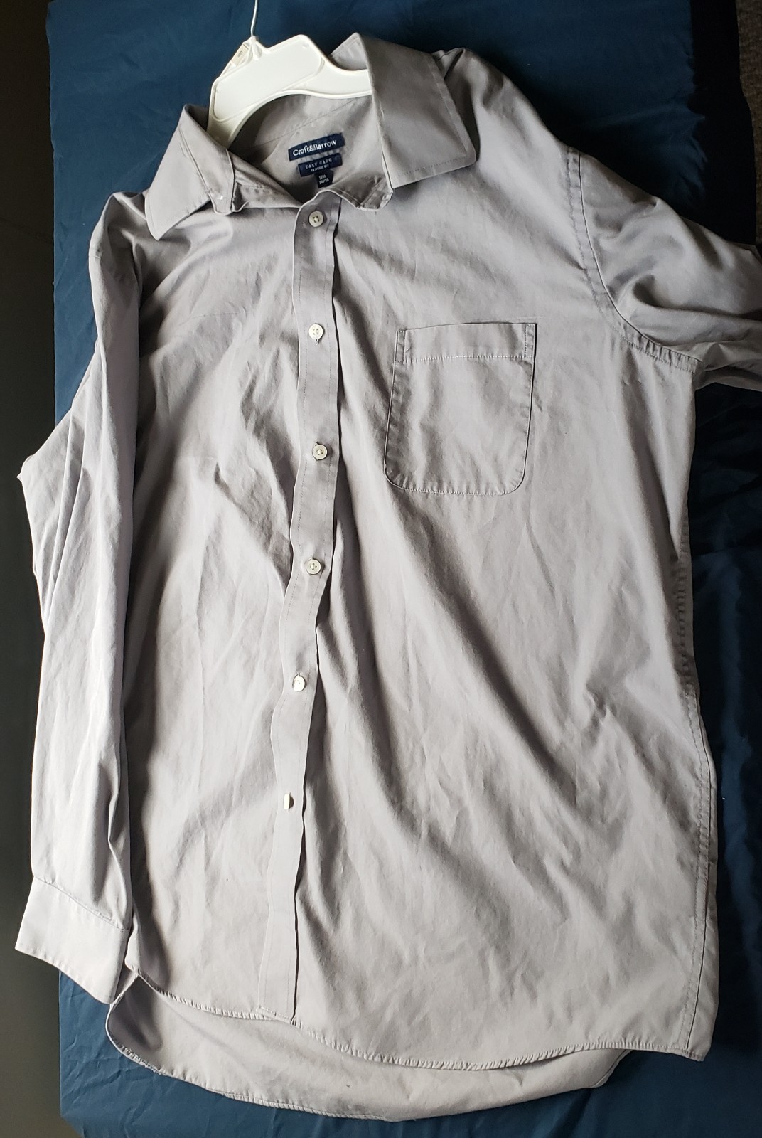 Croft & Barrow Dress Shirt Men’s 17.5 34/35 Grey Long Sleeve Classic Fit