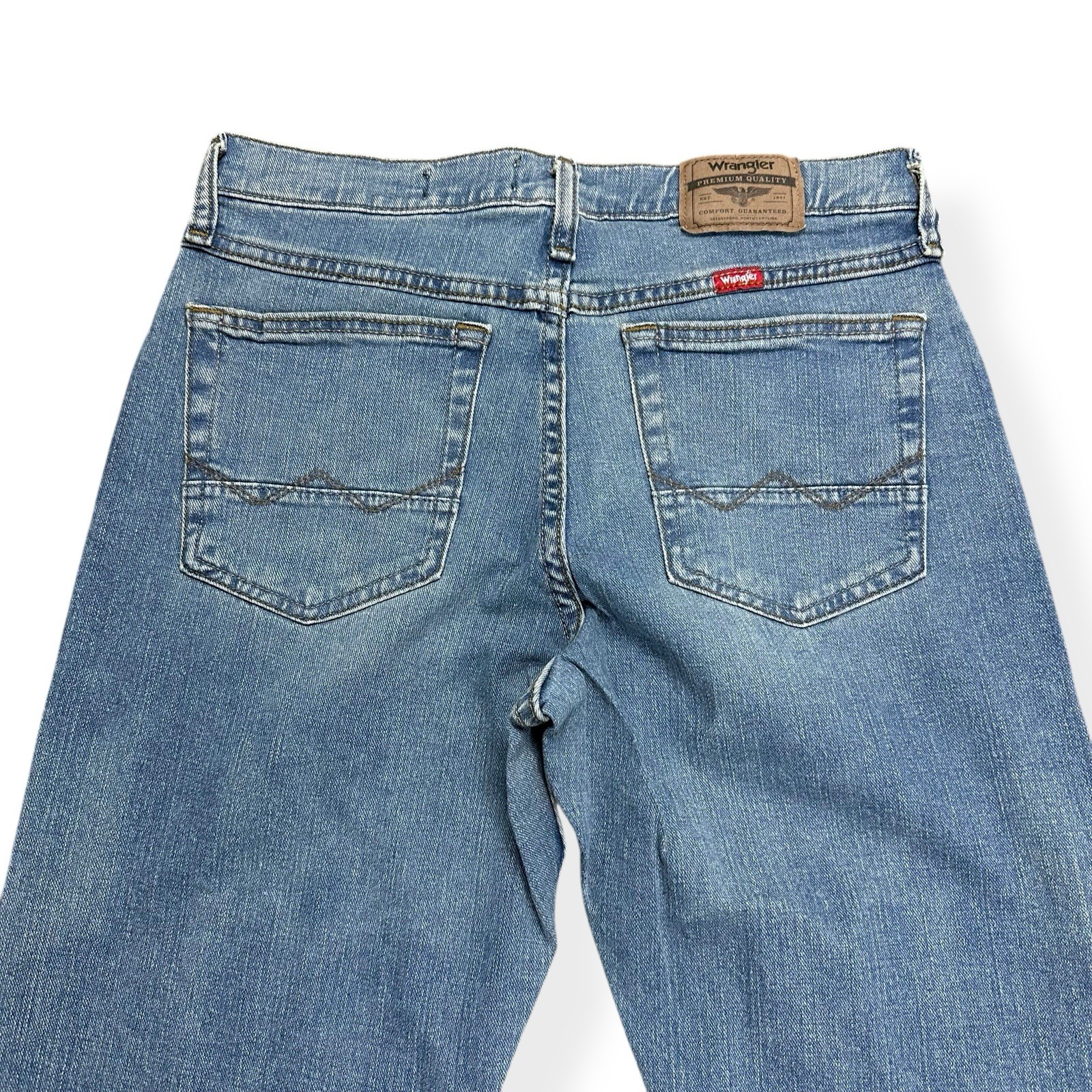 NWT Wrangler Five Star Premium Relaxed Boot Blue Denim Jeans Men’s 29×30 Flex