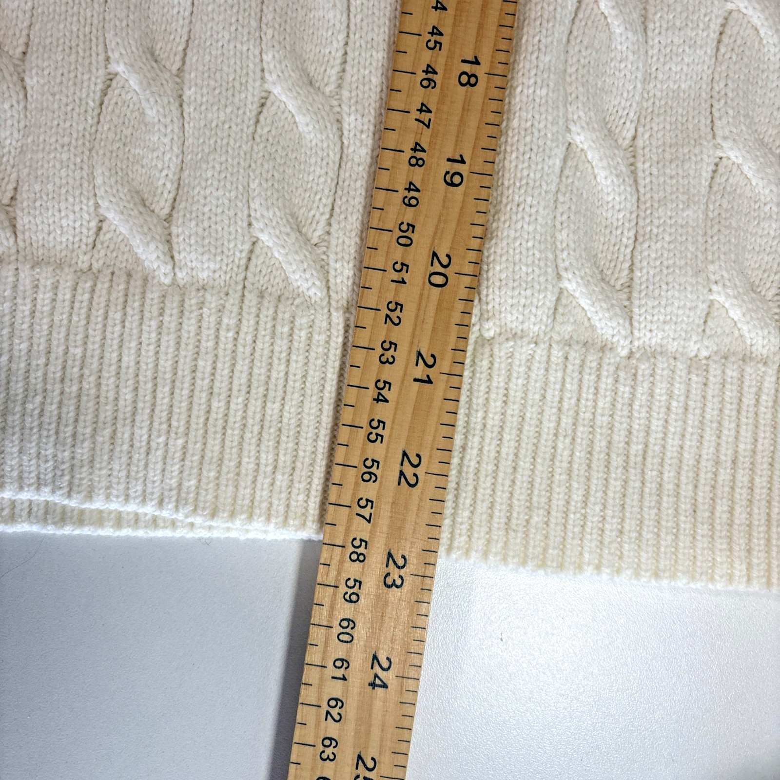 Grey Lab Cable Knit Polo Sweater Top Womens Small Ivory Preppy Cottagecore