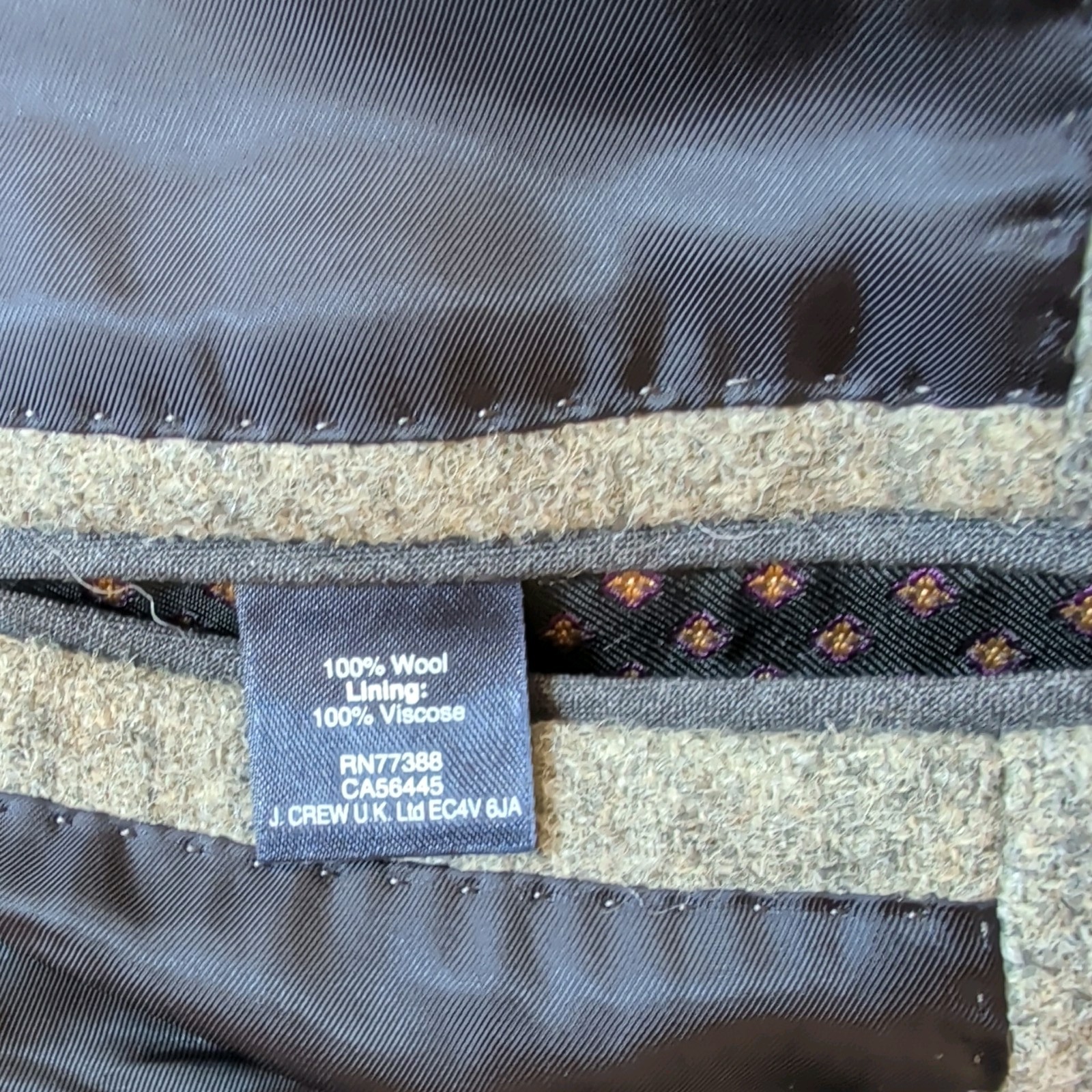 J.Crew Ludlow Blazer Check Tweed British Moon Fabric Sport Coat Jacket 38R