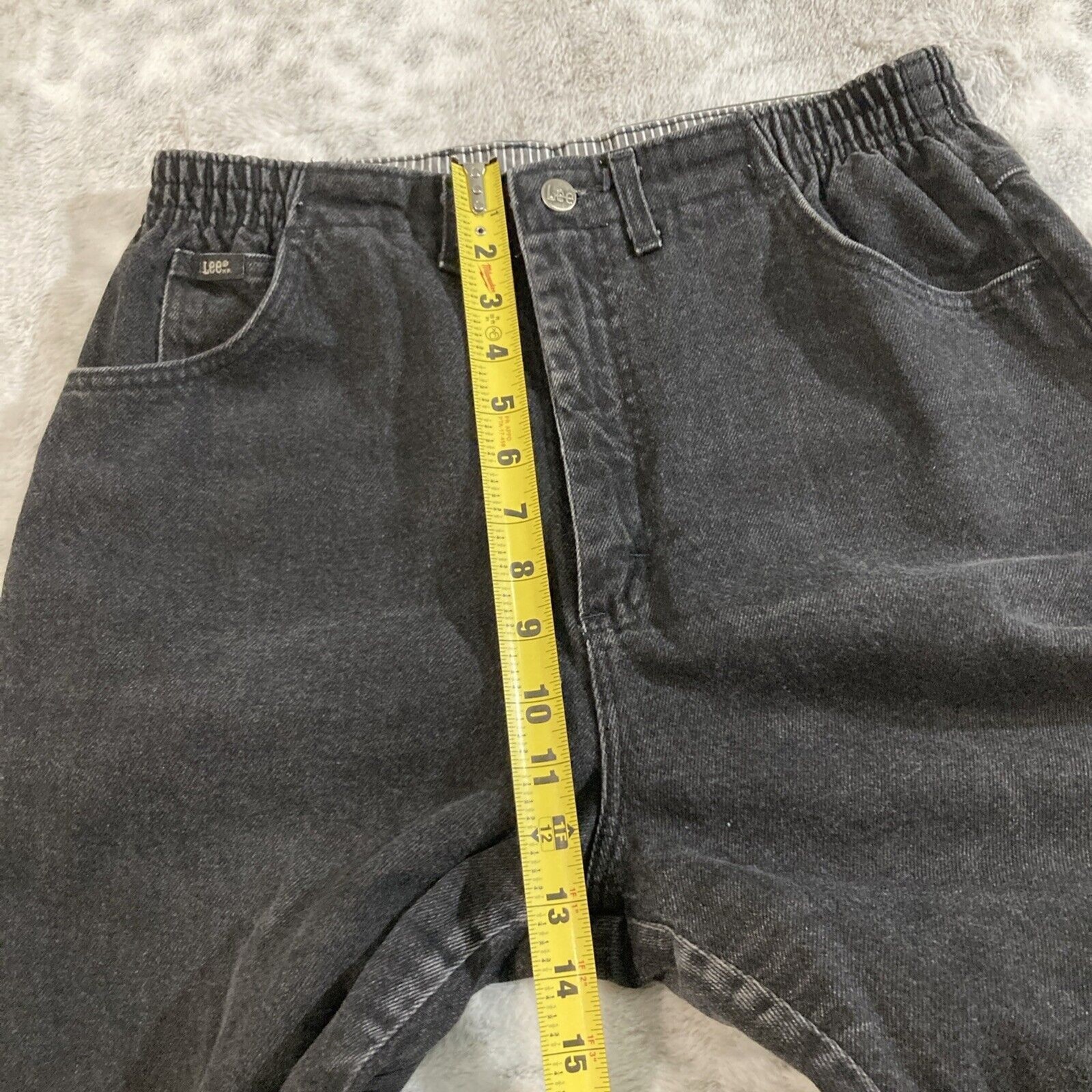 Lee High Waist Mom Jeans 30×28 14 Petite Union USA Made Denim Grandma Farmer 151