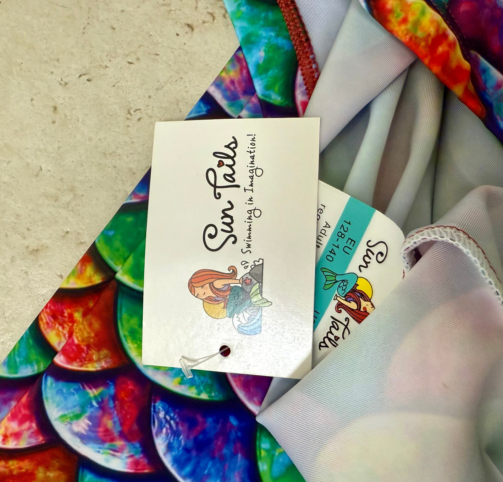 Sun Tail Hawaiian Rainbow Mermaid Tail + Monofin Set for swimming – New w/Tags