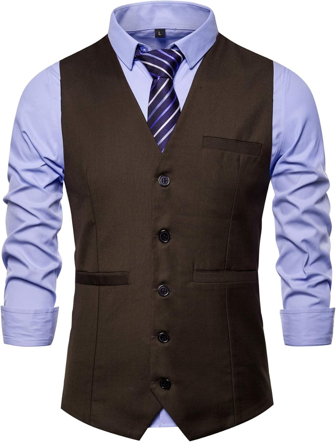 Mens Suit Vest Formal Business Slim Fit Waistcoat for Wedding Tuxedo Party