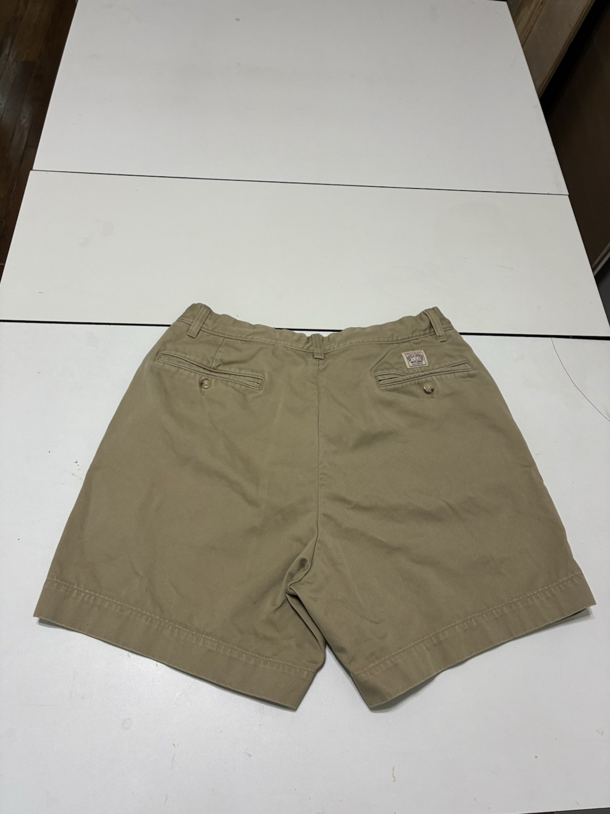 Vintage Polo Ralph Lauren Cormac Shorts 34 Khaki 6″ Inseam Relaxed Pleated Chino