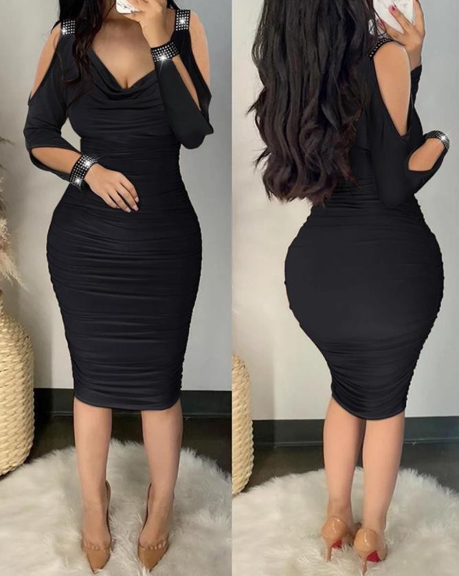 Sexy Women Bodycon Long Sleeve Casual Evening Party Cocktail Club Mini Dress