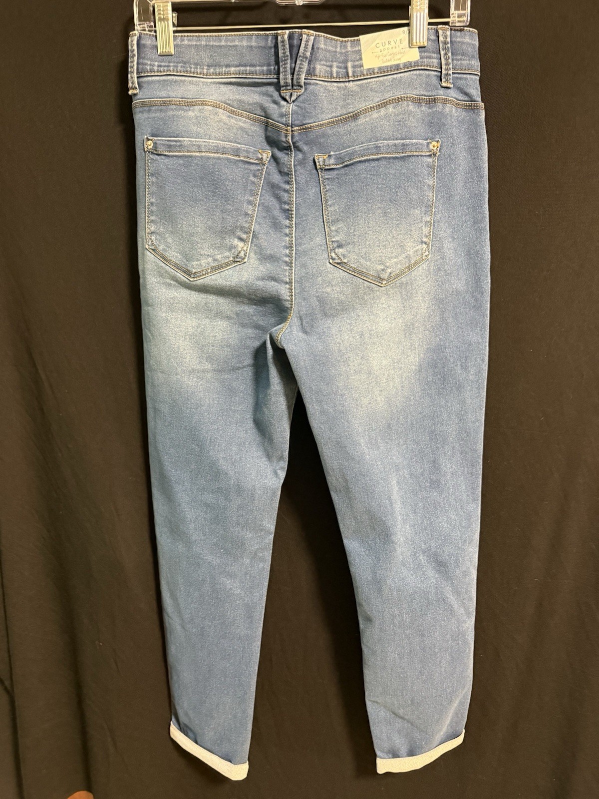 Curve Appeal Women’s Blue Medium Wash Denim Skinny Jeans Stretch 5-Pocket Zip