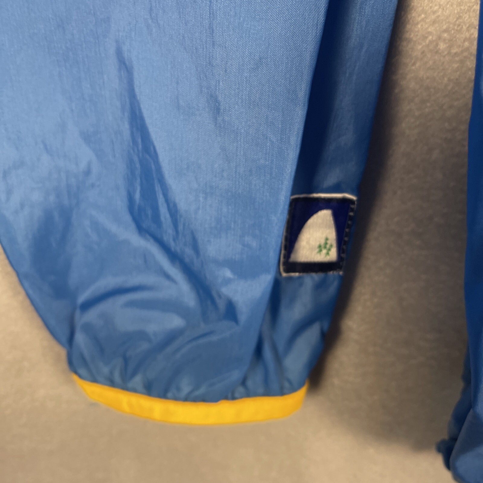Sierra Design Rain Jacket Mens Large Blue 1/2 Zip Pockets Hood Outdoor 90s
