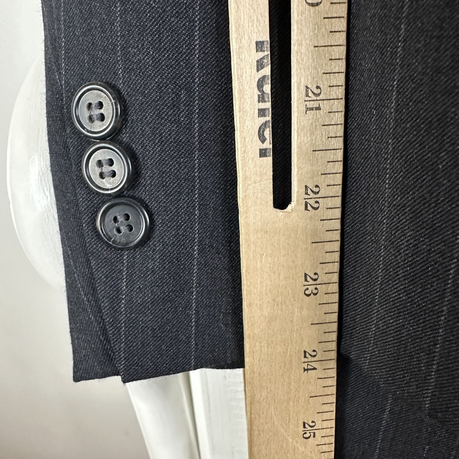 Botany 500 Suit Mens 46R Gray Pinstripe 2 Button Wool Pants 36×28 Canvased