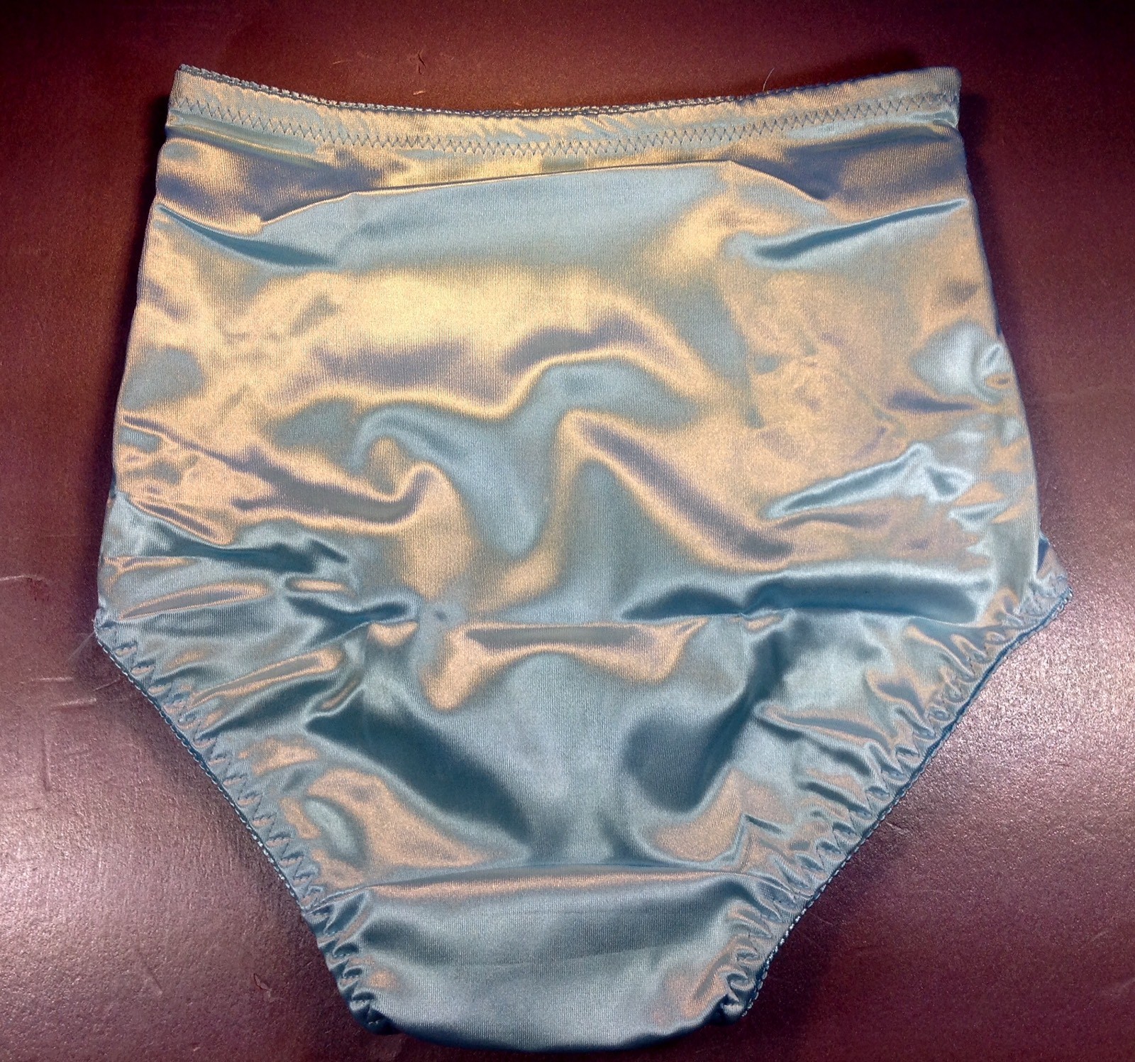 Women Briefs,Control Panties Ann Diane Size XL. Blue Satin W/2 Secret Pockets