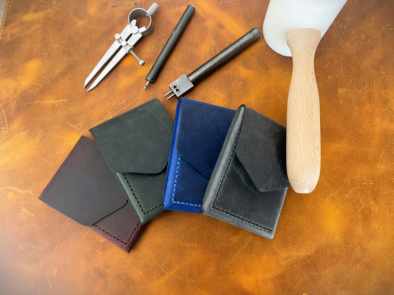 Leather Cash Wallet, Mens Minimalist Front Pocket Wallet, Slim Flap Wallet