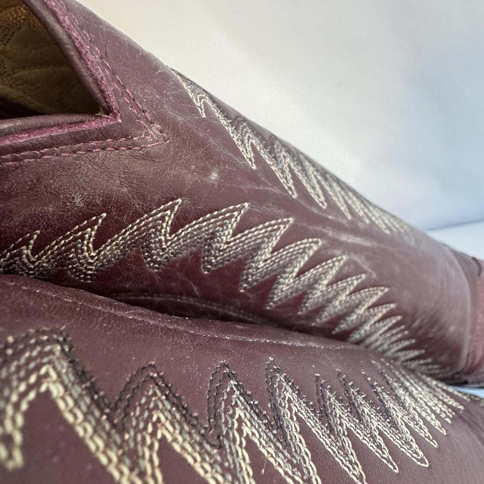 Justin Exotic Western Boot Bourdeaux Burgandy Patchwork Ostrich 6495 Mens 8.5D