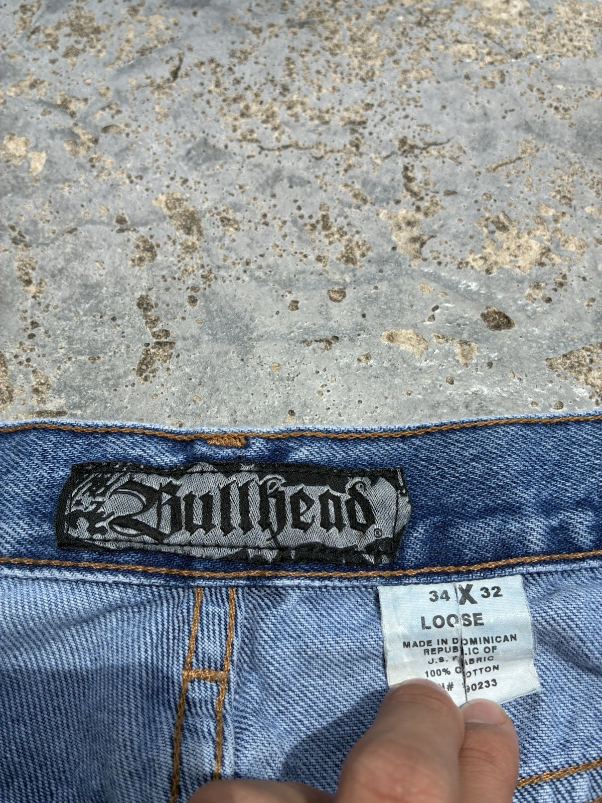 Vintage 90s Bullhead Men’s Blue Medium Wash Denim Wide-Leg Loose