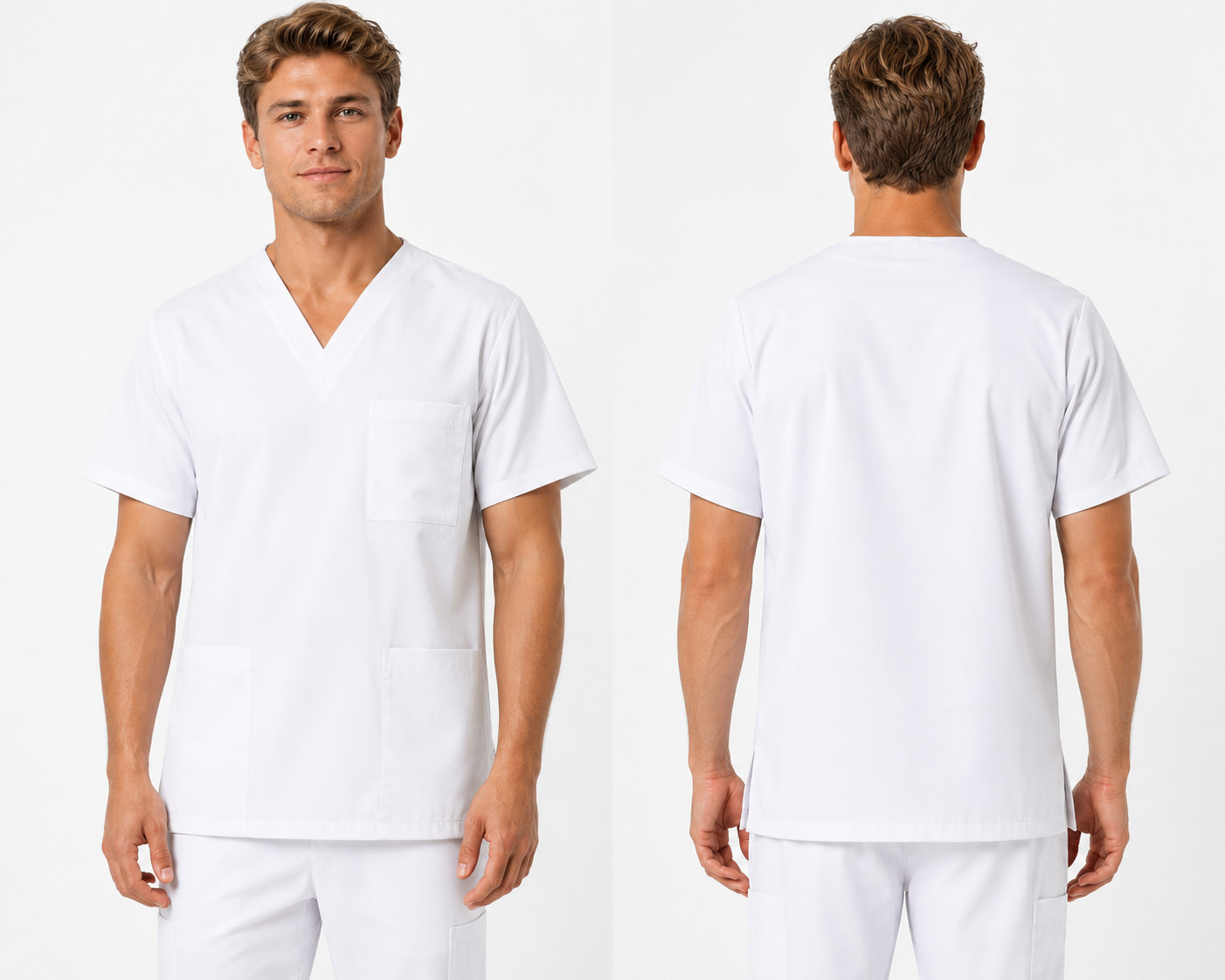 Men’s Medical Scrub Top V-Neck Uniform Multiple Colors Available Sizes S-5XL