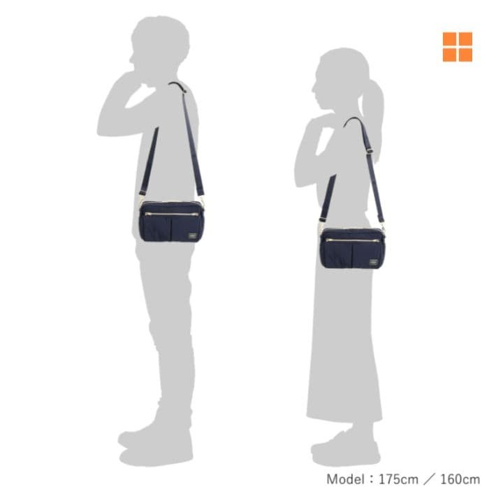 PORTER Draft Navy Shoulder Bag Water-Resistant Nylon Polyester 220g