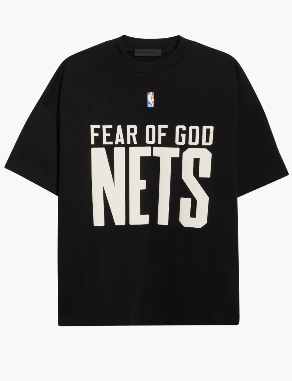 Men’s Brooklyn Nets Fear of God x NBA Black Classic Fit T-Shirt