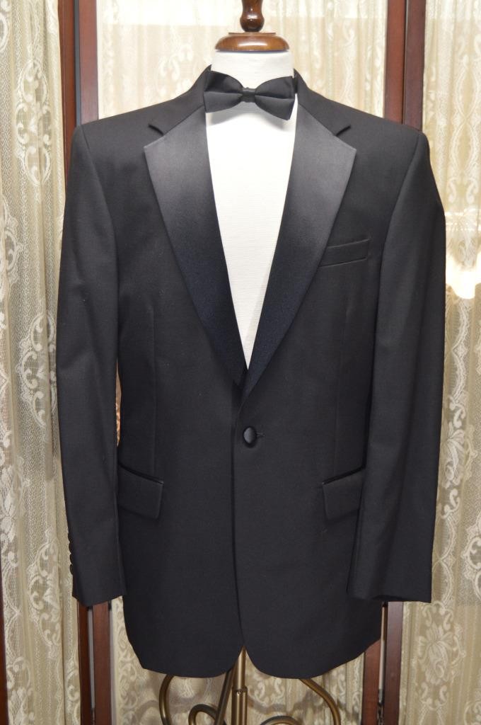Jos A Bank 40 L 33/34 black 1 vent 100% wool gentlemans dinner tuxedo suit g7j4