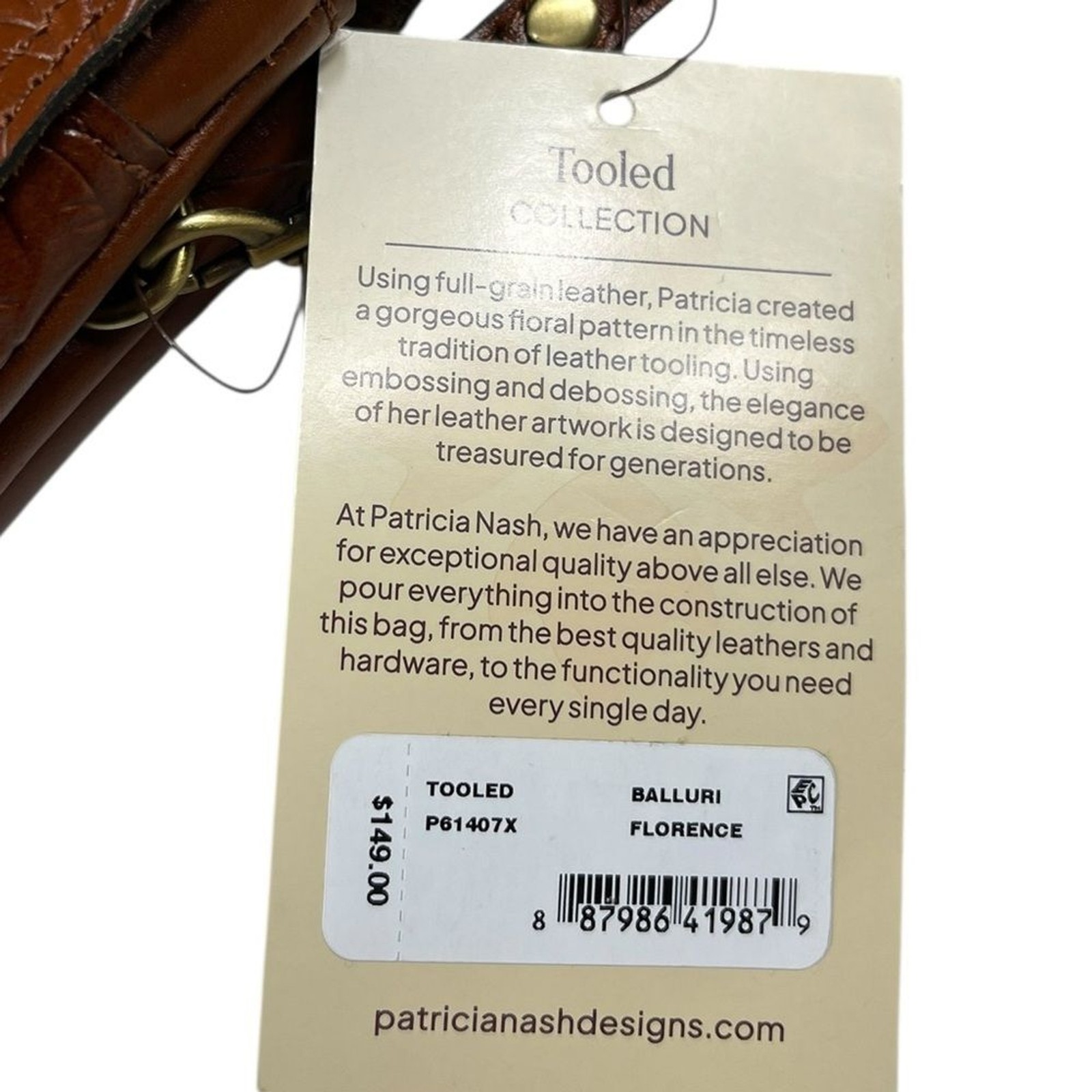 Patricia Nash Carmel Tooled Leather Crossbody Balluri Florence NWT Tiny Flaws