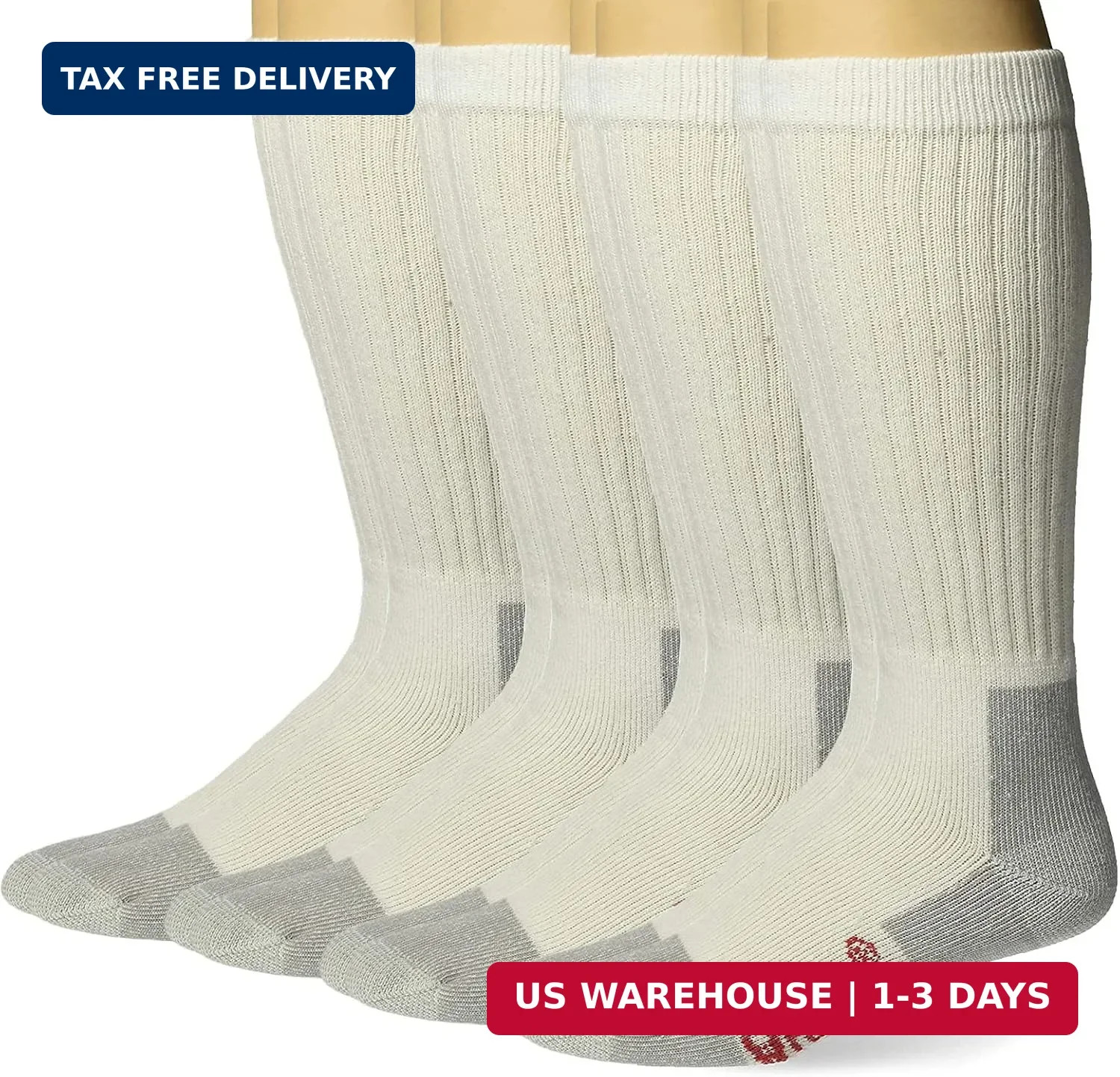Mens Riggs Workwear Over the Calf Work Boot Socks Heavy Duty 4 Pair Pack