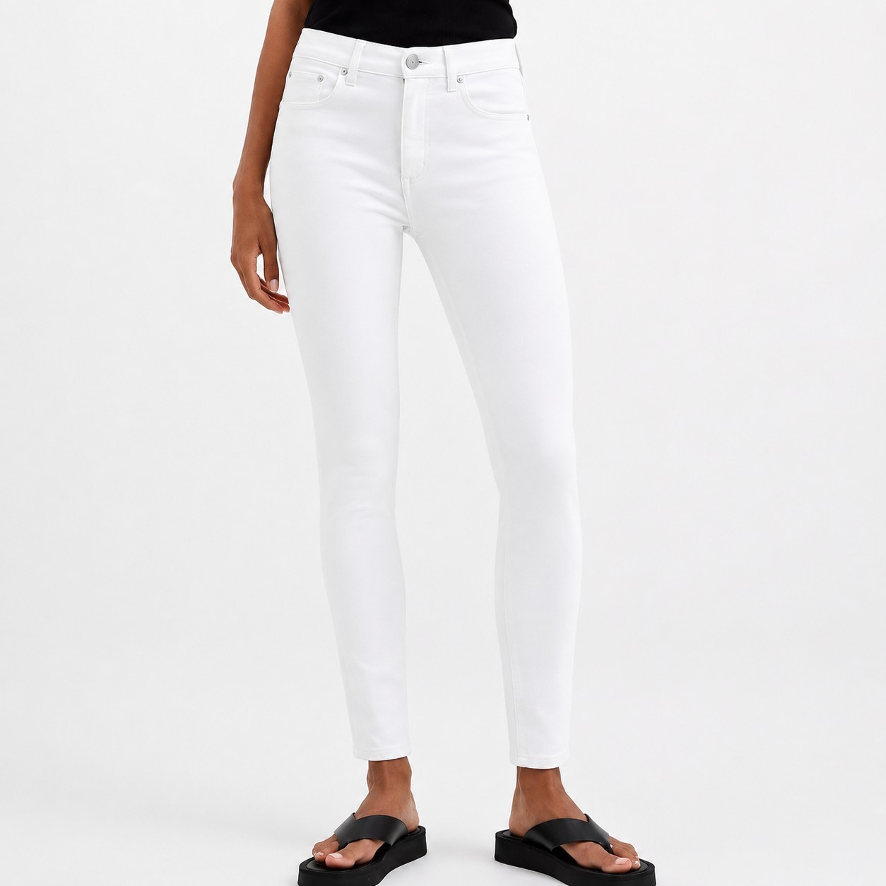 French Connection Reset Skinny Jeans Summer White Women’s Size 2 Mid Rise Stretc