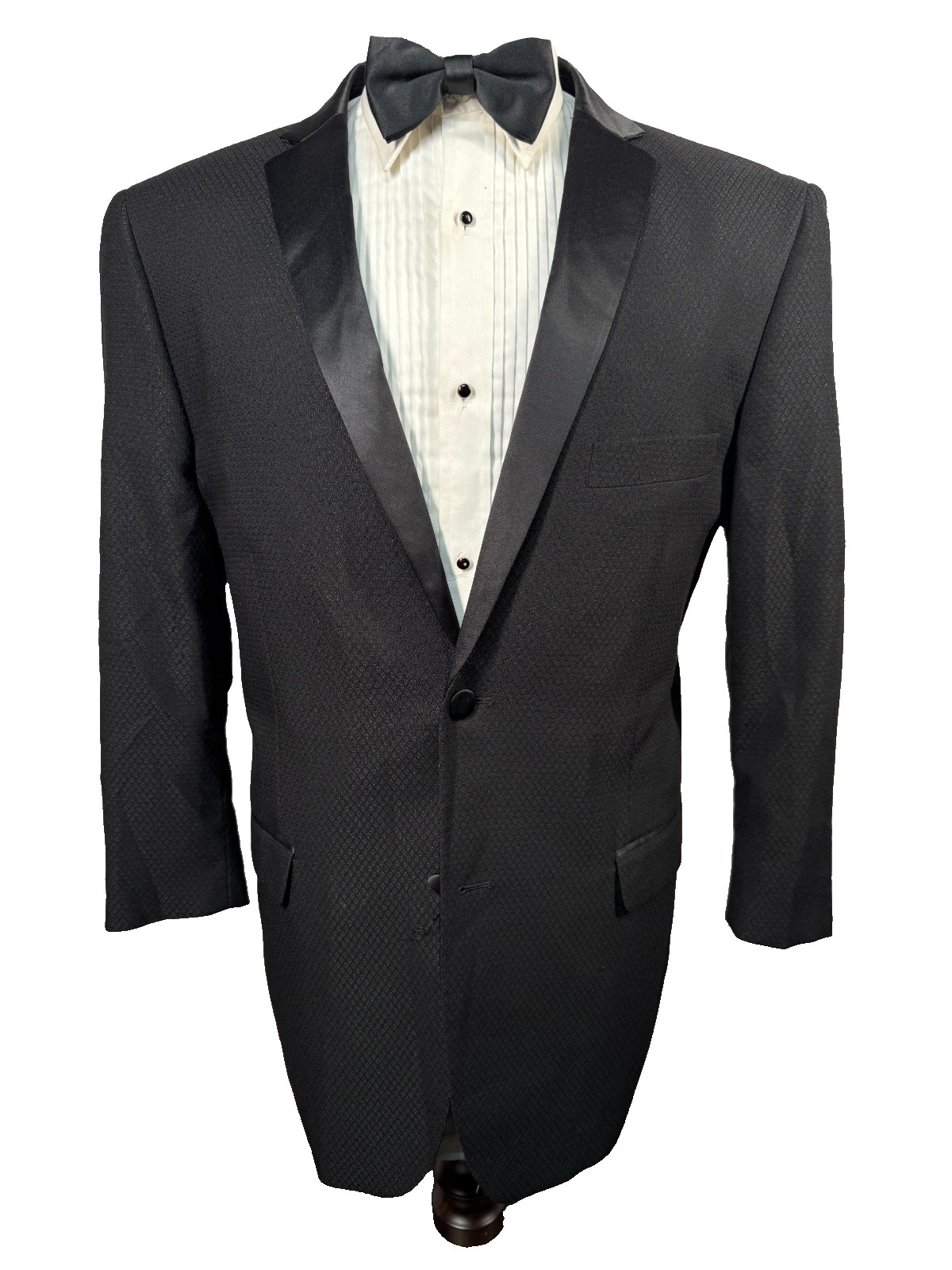 LINEAGE Mens Black ATHLETIC FIT Formal TUXEDO Sport Coat Blazer TUX Jacket 46S