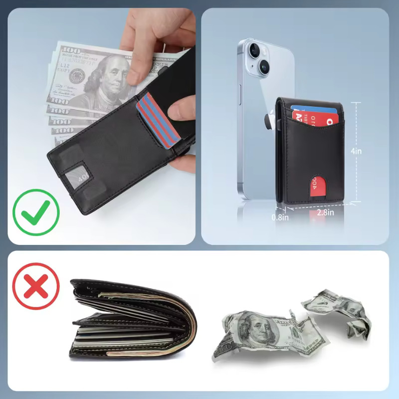 Men’s Slim Pop Up Wallet RFID Blocking Carbon Fiber Bifold Fast Ship Men Gift