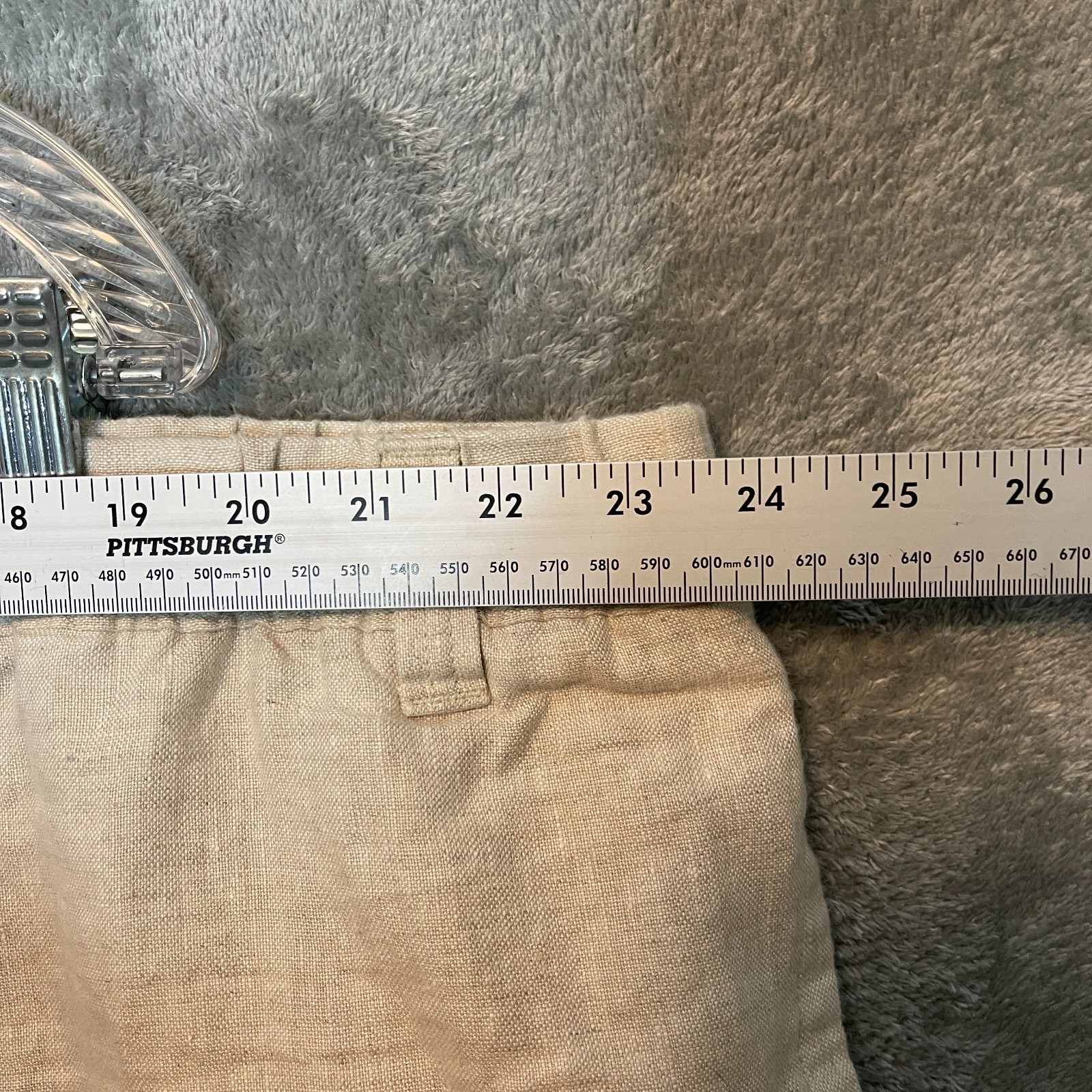Caribbean Men Resort Beach Linen High Rise Straight Elastic Waist Pants 50×30