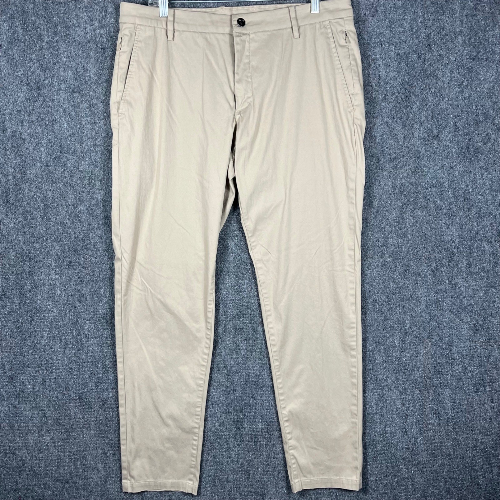 Birddogs Chino Pants Mens 36 Khaki Tan Built-in Liner Stretch Performance