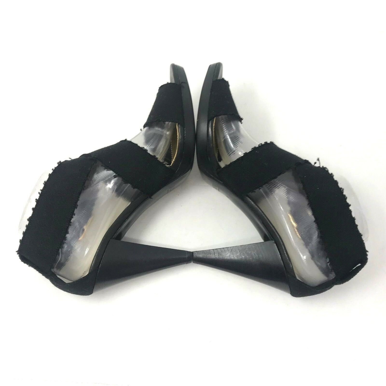 J Crew Strappy Open Toe Heel Womens 10 Black Elastic Fabric Agnyss Pump Sandal