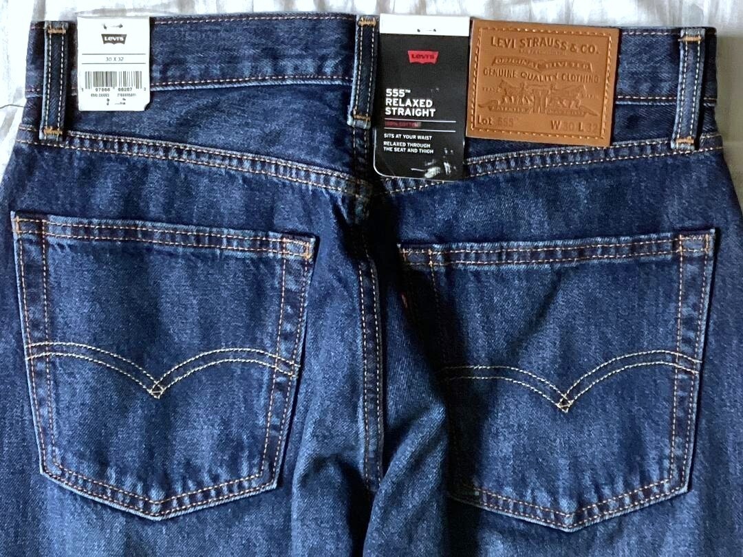 Levi’s PREMIUM LOT 555 RELAXED STRAIGHT FIT Blue Size 30×32 Non-Stretch NEW $98