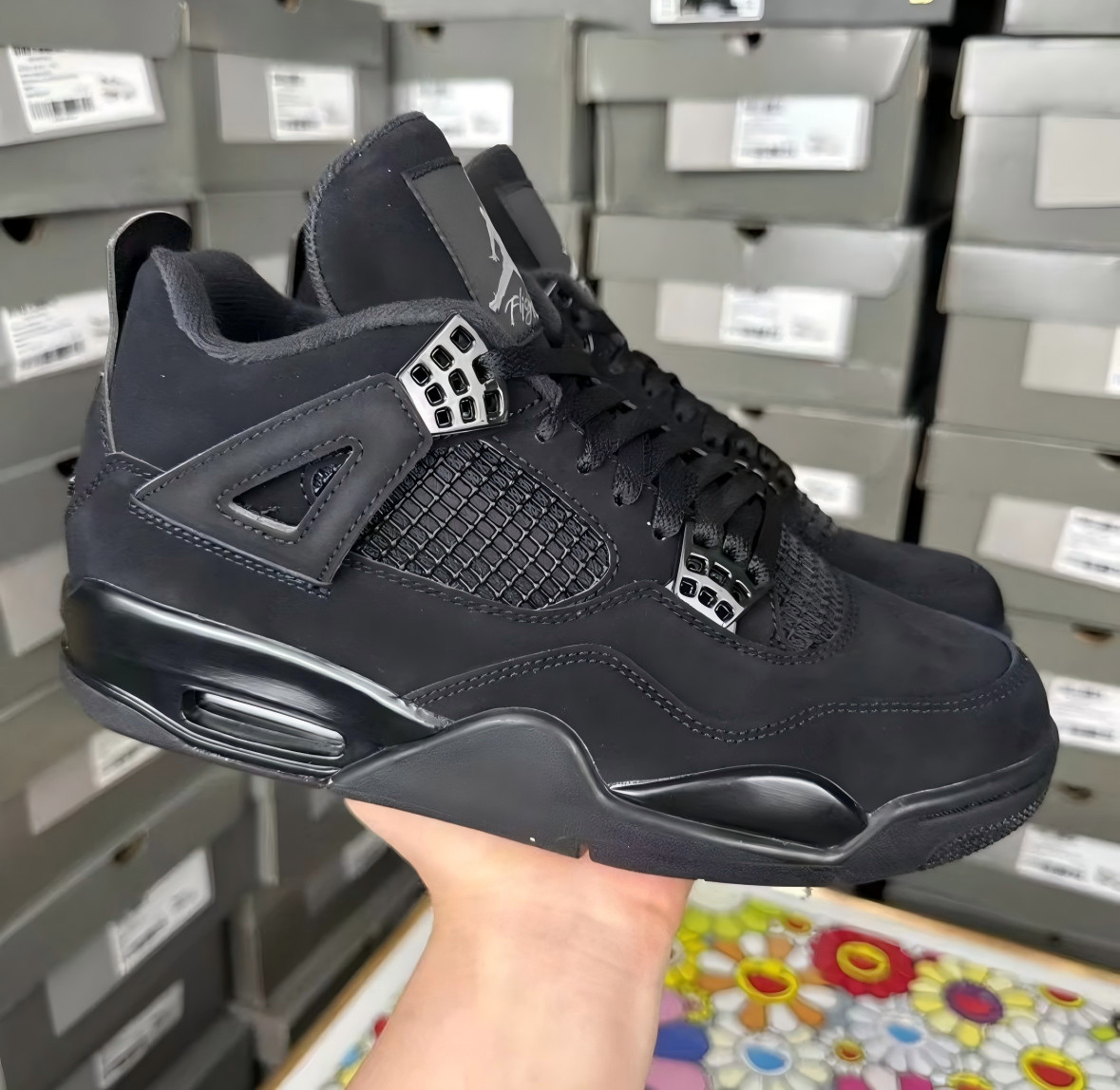 Jordan 4 ”Black Cat” retro Basketball Men’s Size Shoes- Black Mid Top Shoes