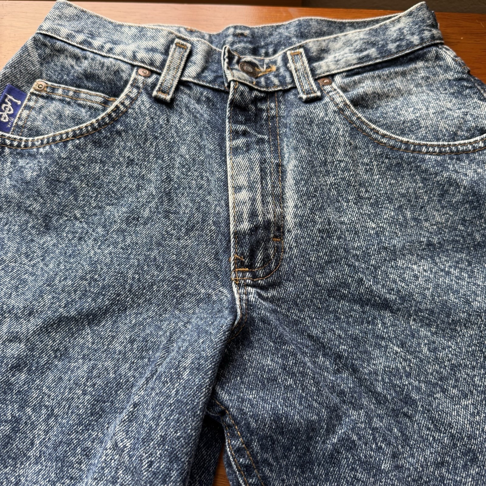 Vintage Lee Mr Union Made USA Denim Jeans Mens 27 x 29 Workwear Dark Wash