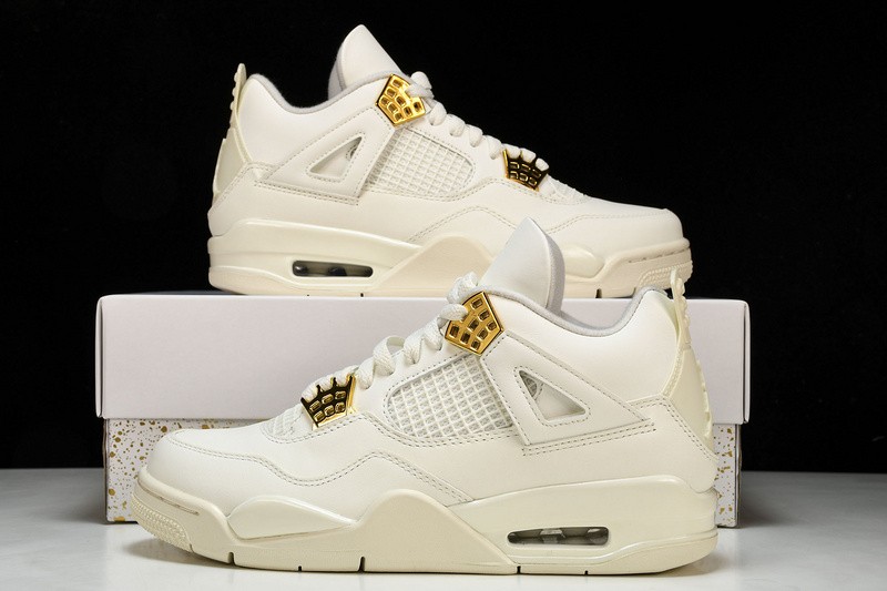 AQ9129-170 Nike Air Jordan 4 Retro Metallic Gold Size 4-13