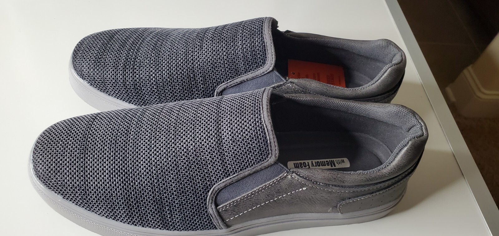 Deer Stags Mens BRYCE Knitted Fabric Knit Casual Fashion Sneakers, SZ 12M, Gray