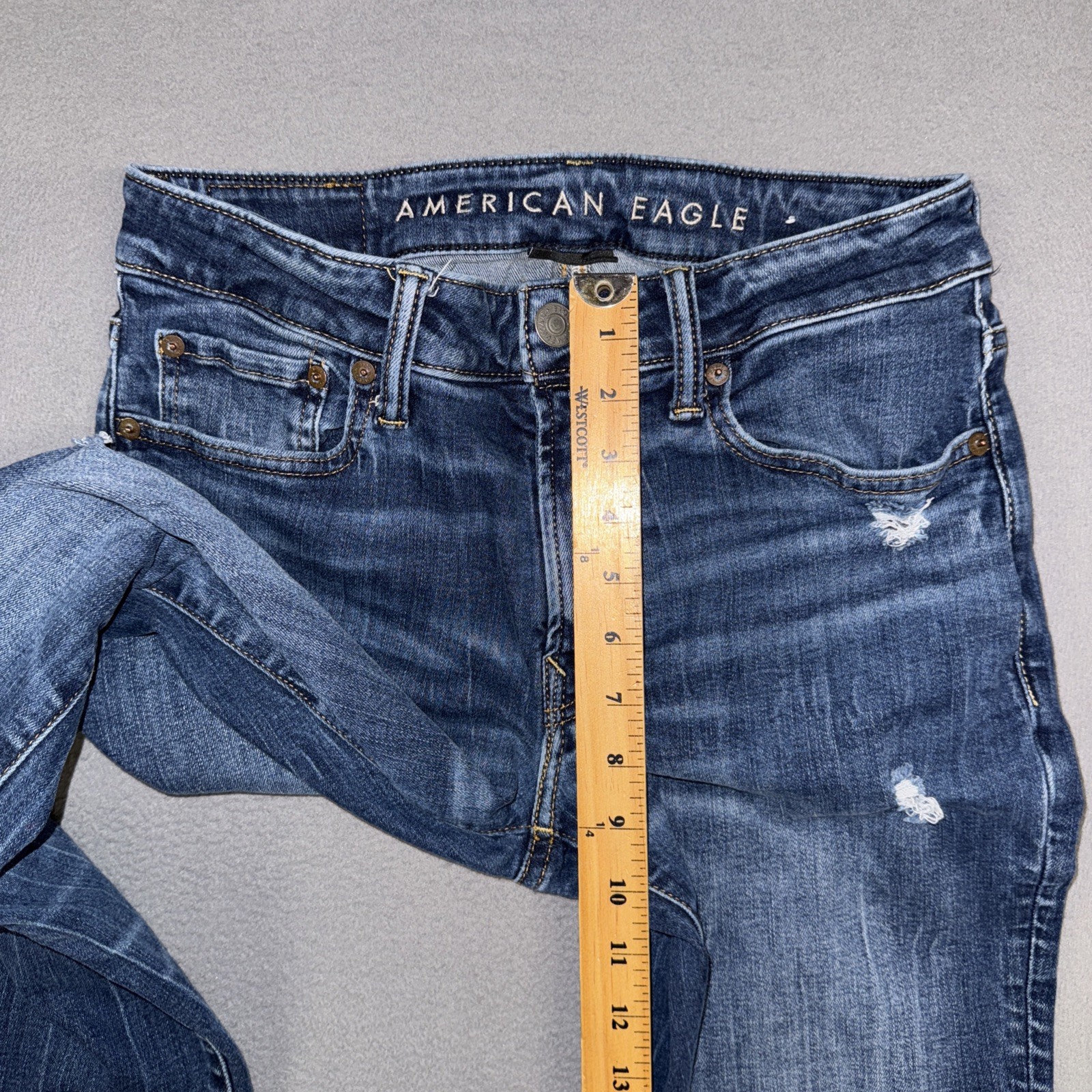 American Eagle Jeans Mens 30×34 (Fits 29×32) Blue Slim Straight Stretch Denim