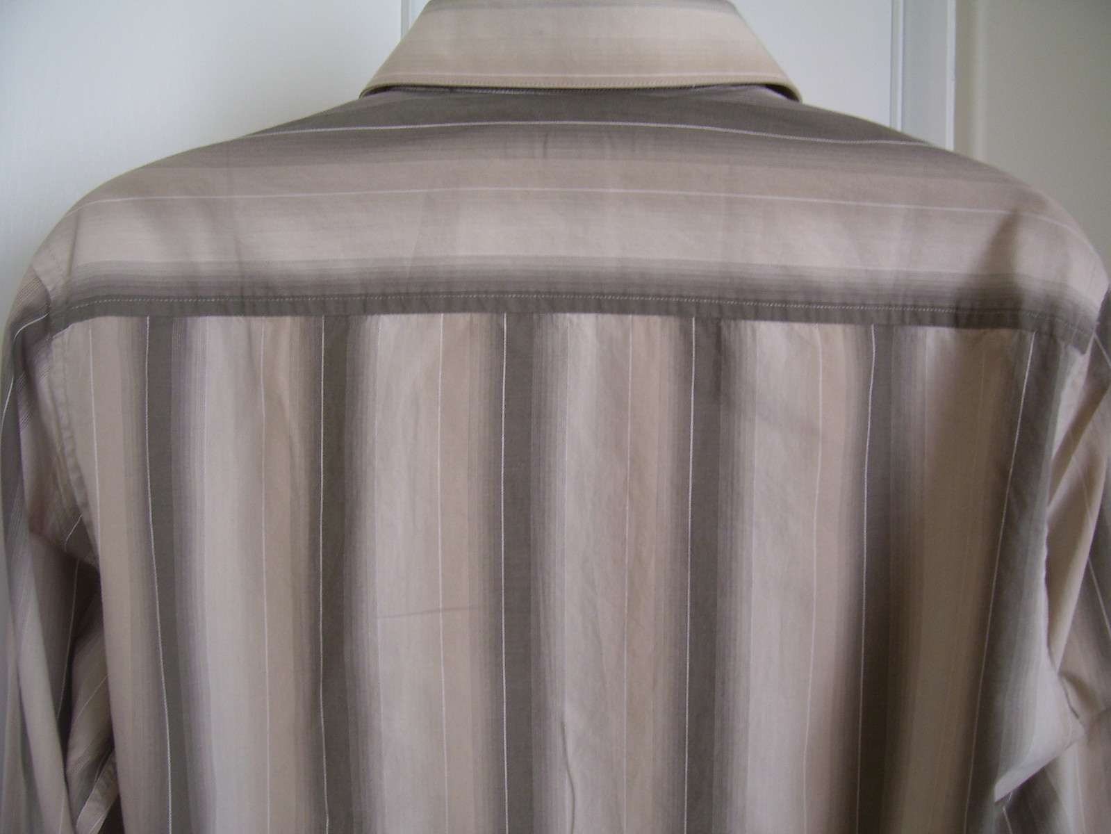 J. Ferrar Long Sleeve Button Down Shirt Sz 16-16.5 Brown Striped Large
