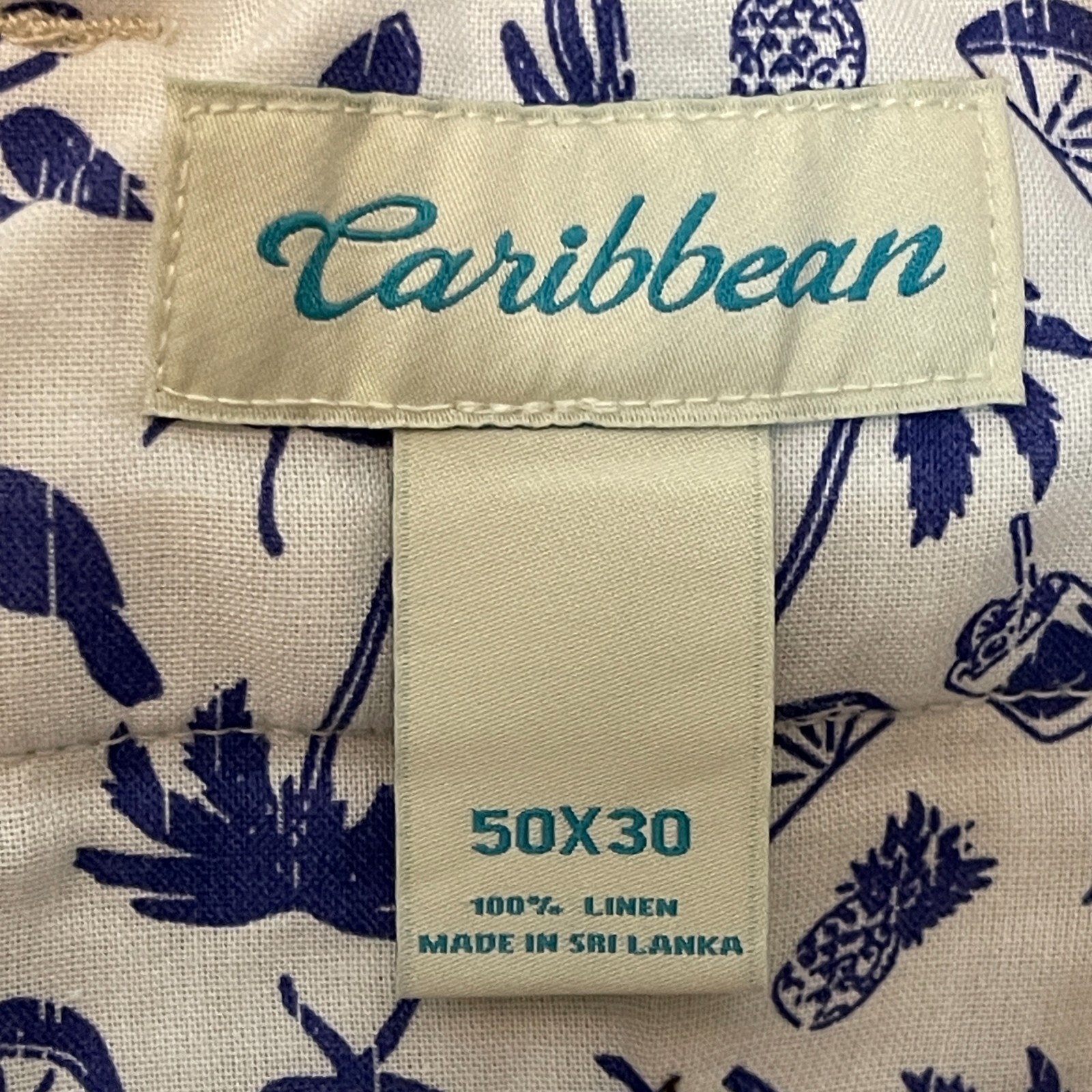 Caribbean Men Resort Beach Linen High Rise Straight Elastic Waist Pants 50×30