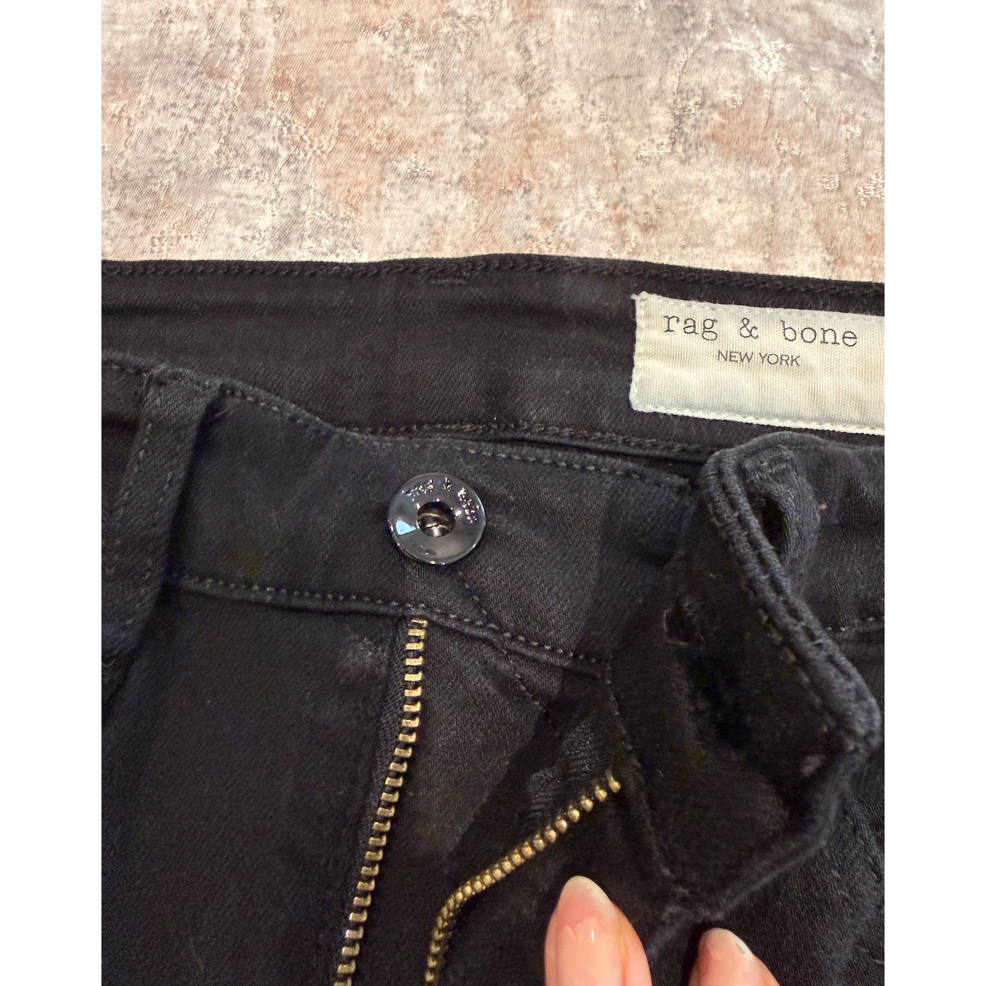 Rag & Bone New York Black Skinny Jeans | Size 24 | Cotton Blend | Dark Wash