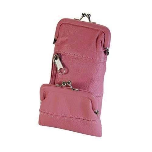 Womens Leather Cigarette and Lighter Case with Twist Clasp (Wine)