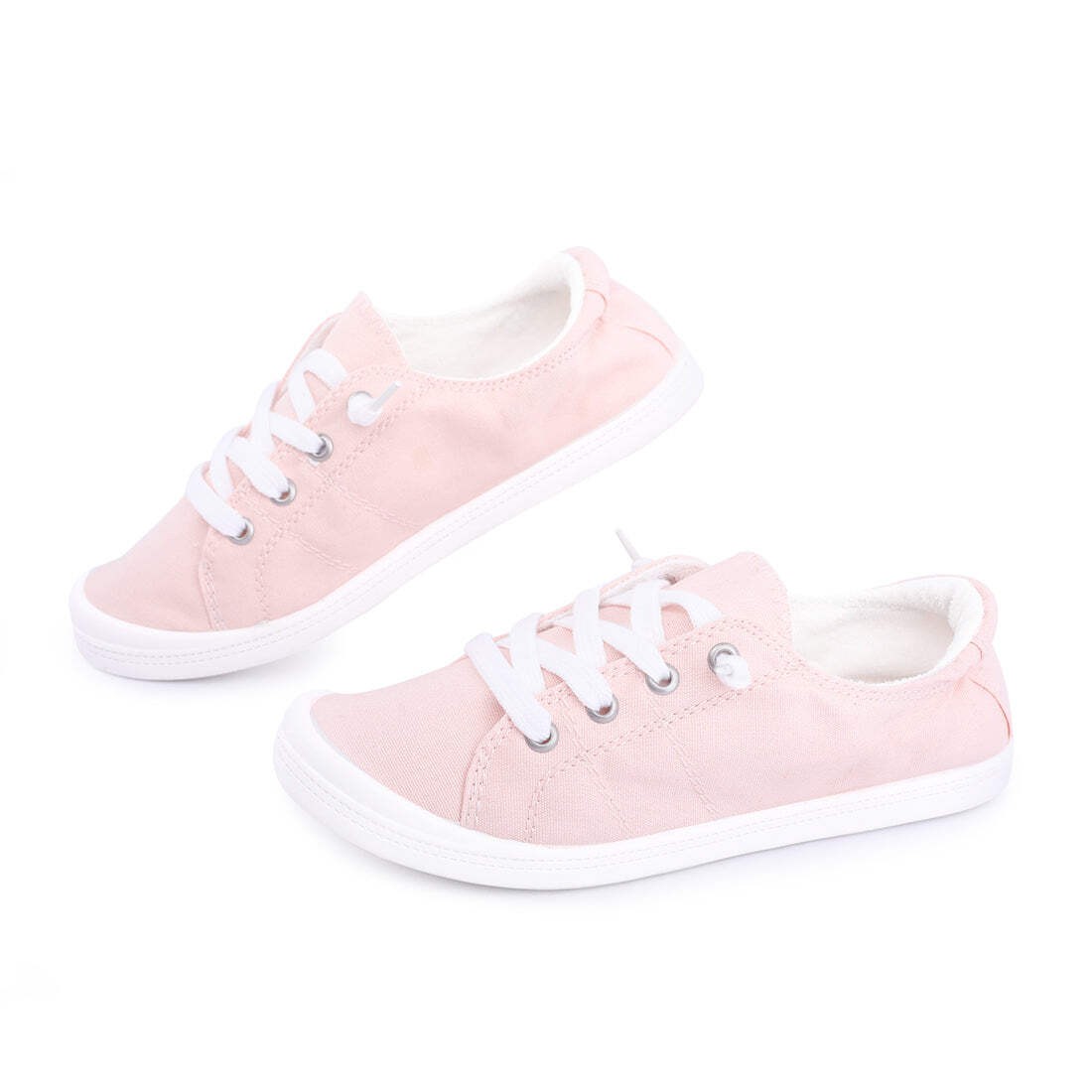 Women Canvas Slip On Sneakers Lightweight Non Slip Casual Walking Flat Shoes