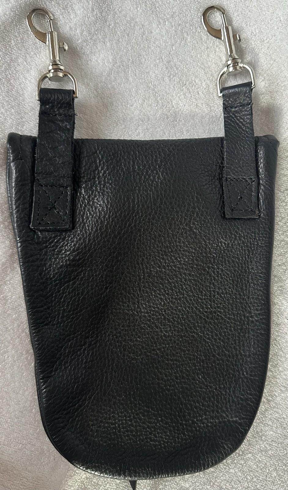 Genuine Leather Black Belt Pouch Utility Waist Bag Clip On Phone Holder